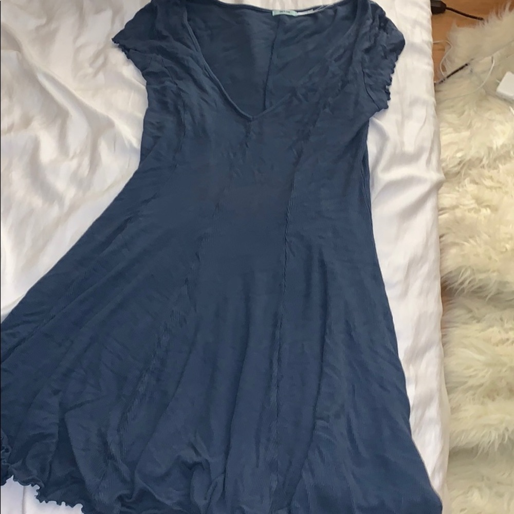 teal blue flow mini dress